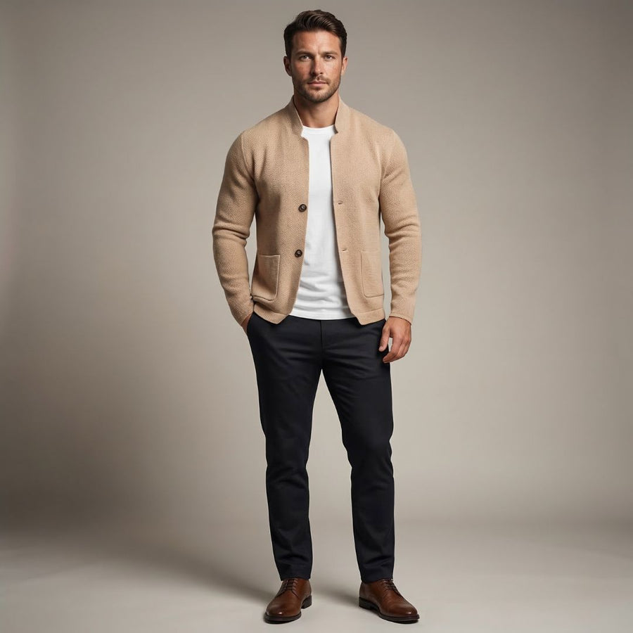 Giacca Cardigan da uomo tinta unita